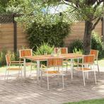 vidaXL Stapelbare Tuinstoelen 6 stuks 54,5x56x87 cm Massief, Tuin en Terras, Tuinstoelen, Verzenden, Nieuw