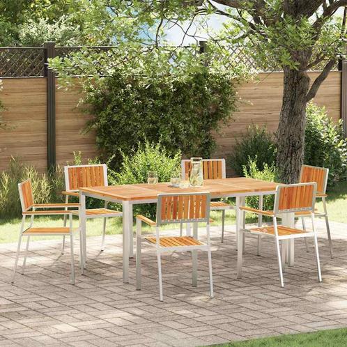 vidaXL Tuinstoel 6 pcs Bruin 56 x 54.5 x 87cm Massief, Tuin en Terras, Tuinstoelen, Nieuw, Verzenden