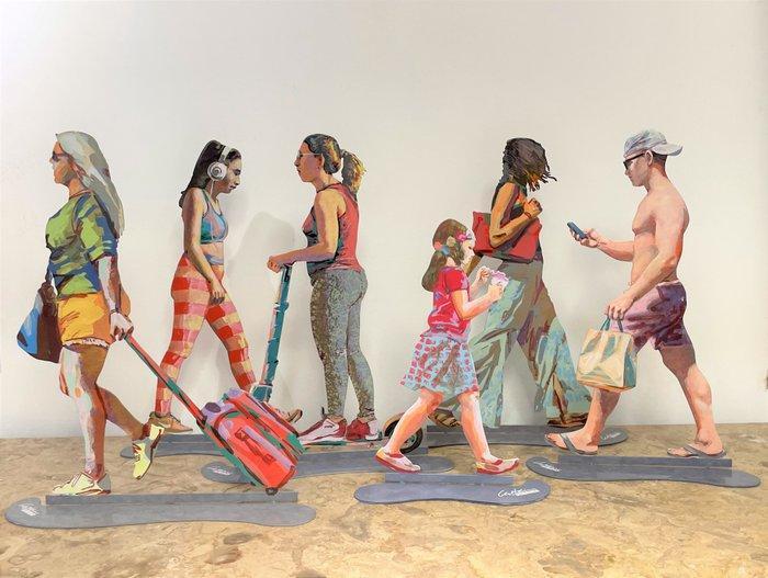 David Gerstein (1944) - Urban walk · Set of 6 sculpture, Antiek en Kunst, Kunst | Designobjecten