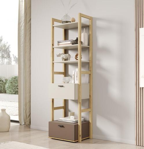 Kinderboekenkast - Beige - 51cm - 2 lades - Opbergkast, Huis en Inrichting, Kasten | Boekenkasten, 25 tot 50 cm, Nieuw, 50 tot 100 cm