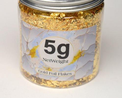 5 gram, Gold Leaf Flakes - Goud (Zonder Minimumprijs), Verzamelen, Mineralen en Fossielen