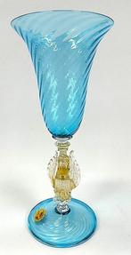 Calice Tipetto Murano - H 25cm - Vaas - Glas aquamarijn