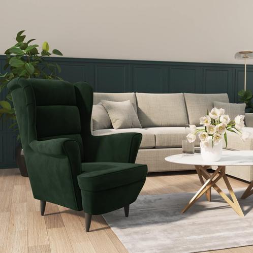 vidaXL Fauteuil fluweel donkergroen, Huis en Inrichting, Fauteuils, Nieuw, Verzenden