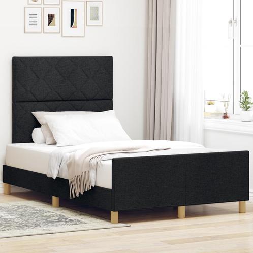 vidaXL Zwarte Stoffen Bednaam 120x190 cm, Huis en Inrichting, Slaapkamer | Bedden, Nieuw, Verzenden
