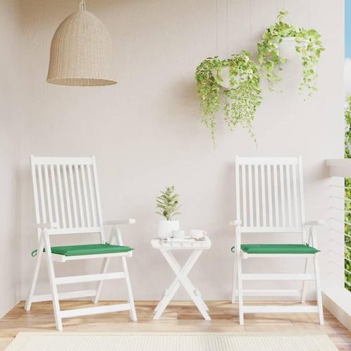 vidaXL Coussins de chaise jardin lot de 2 vert 40x40x3, Huis en Inrichting, Woonaccessoires | Kussens, Verzenden