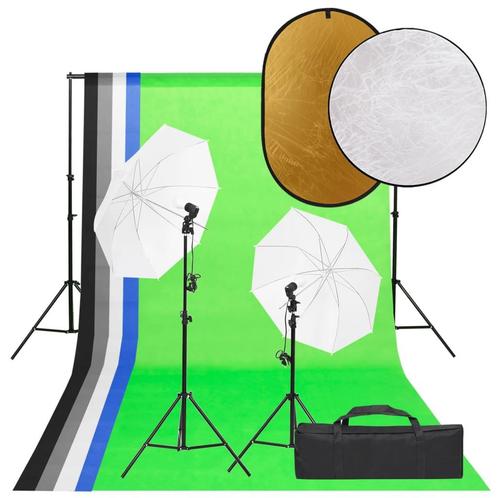 vidaXL Fotostudioset met verlichtingsset, achtergrond en, Audio, Tv en Foto, Fotografie | Fotostudio en Toebehoren, Nieuw, Verzenden