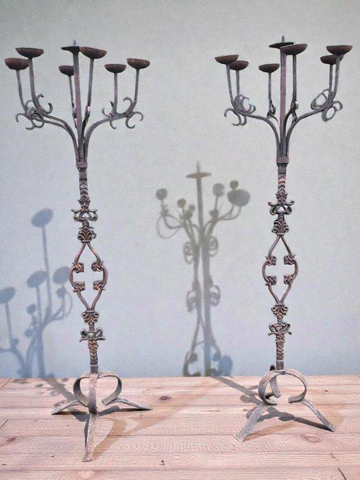 Kaarsenhouder (2) - IJzer, Antiek en Kunst, Antiek | Overige Antiek