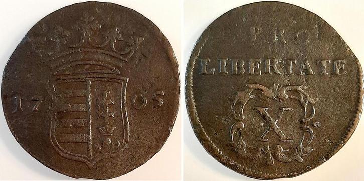 Ungarn 10 Poltura 1705, schoen/sehr schoen, Malkontenten..., Postzegels en Munten, Munten | Europa | Niet-Euromunten, België, Verzenden