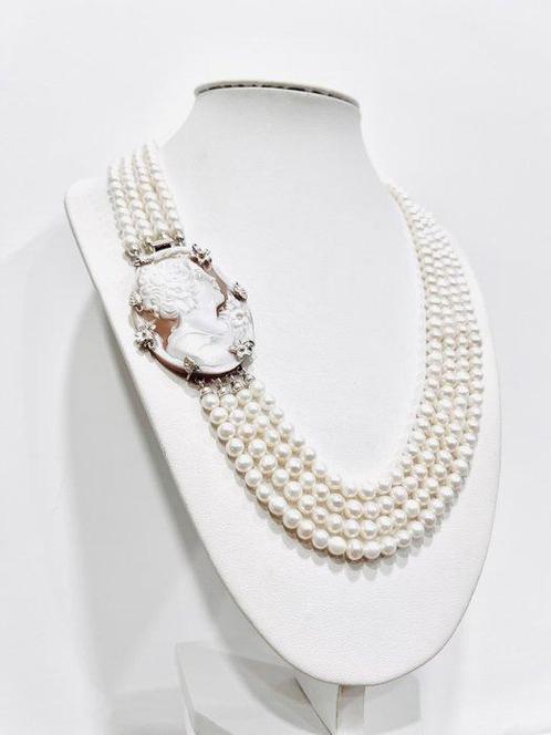 Zonder Minimumprijs - Halsketting Zilver - Parel -, Handtassen en Accessoires, Kettingen