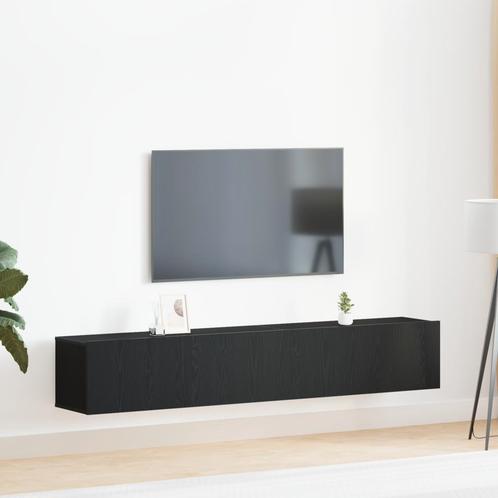 vidaXL 2-delige set van TV-kasten in zwart, gemelamineerd, Huis en Inrichting, Kasten |Televisiemeubels, Nieuw, Verzenden