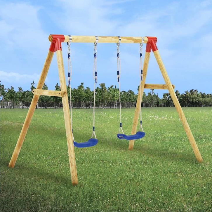 vidaXL Schommelset 230x130x166 cm grenenhout, Kinderen en Baby's, Speelgoed | Buiten | Speeltoestellen, Nieuw, Verzenden