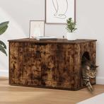 vidaXL Kattenhuis Rook Eiken 85 x 55 x 50,5 cm Bewerkt hout, Dieren en Toebehoren, Katten-accessoires, Verzenden, Nieuw
