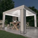 vidaXL Prieel met dubbel dak en LED-lichtslinger 3x3 m wit, Tuin en Terras, Partytenten, Verzenden, Nieuw