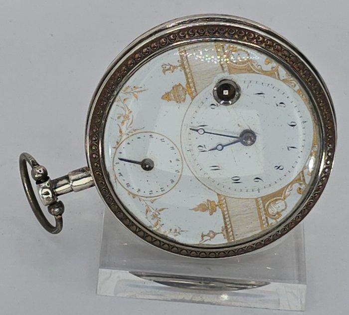 Schweiz - Prunkspindeluhr - Malerei Altar - Tagesdatum -, Handtassen en Accessoires, Horloges | Heren