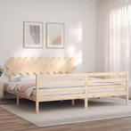 vidaXL Bedframe met hoofdbord massief hout 200x200 cm, Huis en Inrichting, Slaapkamer | Bedden, Verzenden, Nieuw