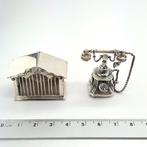 Miniatuur figuur - Miniatuur vogelkooi en telefoon voor, Antiek en Kunst
