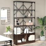 vidaXL Boekenkast 100x26x180 cm bewerkt hout en metaal bruin, Huis en Inrichting, Kasten | Boekenkasten, Verzenden, Nieuw