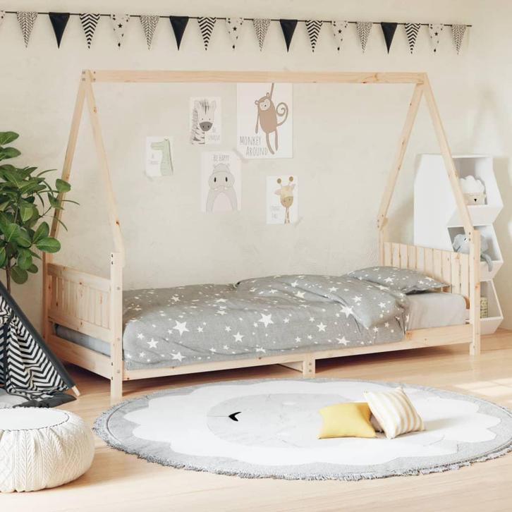 vidaXL Kinderbedframe 80x200 cm massief grenenhout, Kinderen en Baby's, Kinderkamer | Bedden, Nieuw, Verzenden