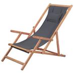 vidaXL Chaise pliable de plage Tissu et cadre en bois, Neuf, Verzenden