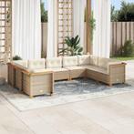 vidaXL Salon de jardin avec coussins 9 pcs beige résine, Jardin & Terrasse, Ensembles de jardin, Verzenden, Neuf, Salons de jardin