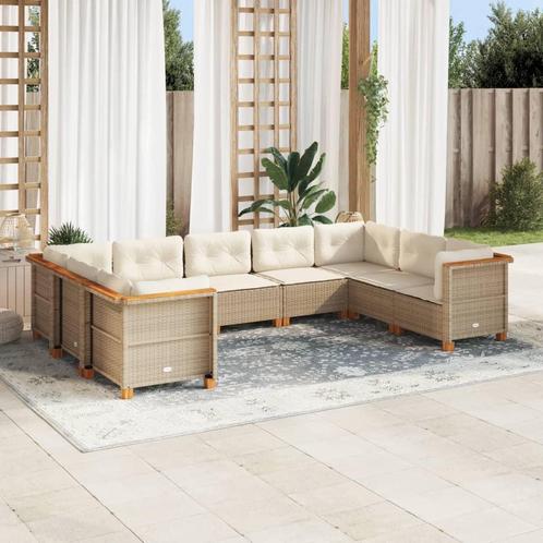 vidaXL Salon de jardin avec coussins 9 pcs beige résine, Jardin & Terrasse, Ensembles de jardin, Salons de jardin, Neuf, Envoi