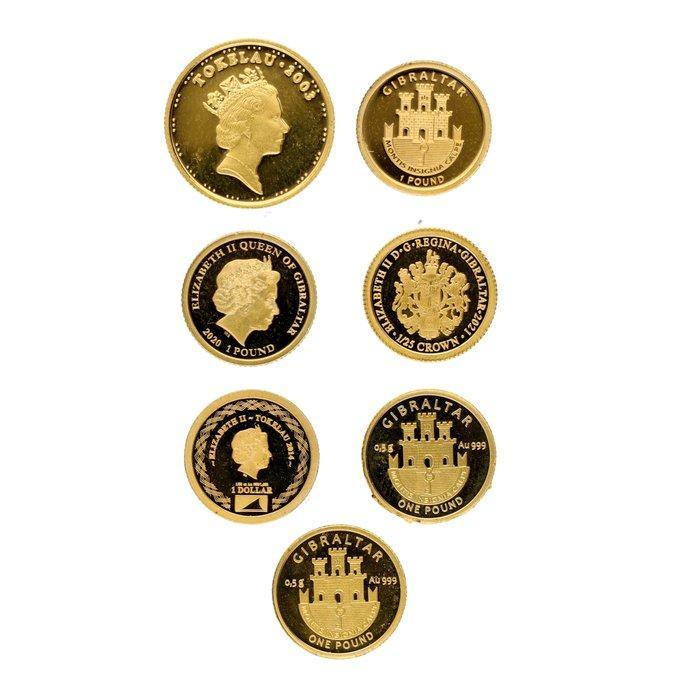 Tokelau, Gibraltar. 2003/2021 Kleine gouden, Postzegels en Munten, Munten | Europa | Niet-Euromunten