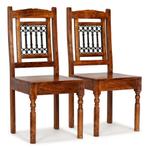 vidaXL Eetkamerstoelen 2 st klassiek hout met, Verzenden, Nieuw
