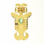 Broche - 18 karaat Geel goud Smaragd