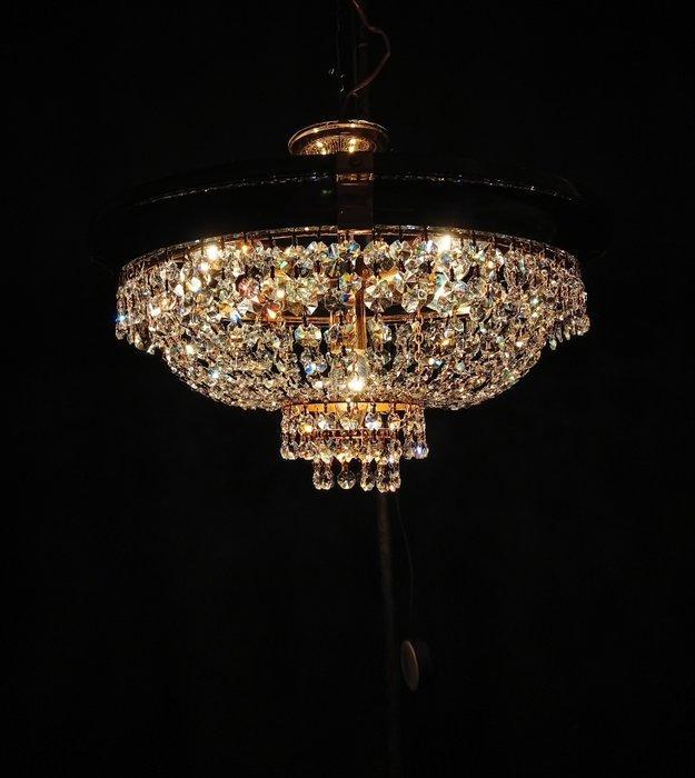 Kroonluchter - Kristal, Messing - Luxueuze plafondlamp, Maison & Meubles, Maison & Meubles | Autre
