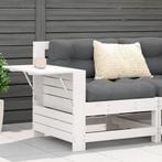 vidaXL Tuinbank met armleuning en kussen massief grenenhout, Verzenden, Nieuw