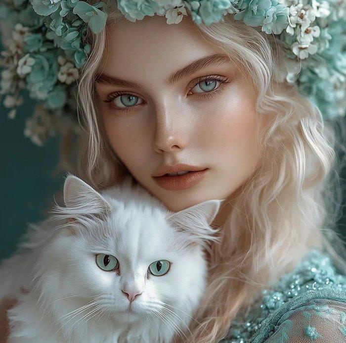 I_KONIQ - Floreal cat woman, Maison & Meubles, Maison & Meubles | Autre