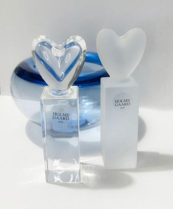 Decoratief ornament (2) - Holmegaard - Hartvormige, Antiquités & Art, Curiosités & Brocante