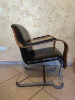 Fauteuil - Hout, Leder, Staal - Vintage fauteuil