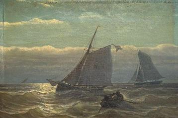 G J Hoffmann (1833-1873) - Unieke Zeilboten Op Volle Zee