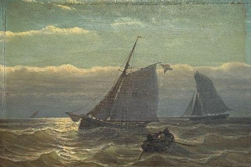 G J Hoffmann (1833-1873) - Unieke Zeilboten Op Volle Zee, Antiek en Kunst, Kunst | Schilderijen | Klassiek