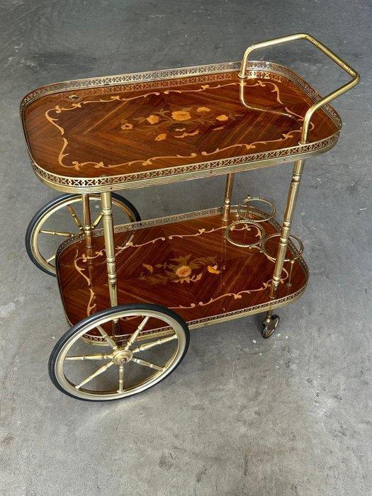 Chariot de service - Bois, Laiton, Antiek en Kunst, Curiosa en Brocante
