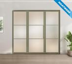 Enkele stalen taatsdeur met glaspaneel, 3 vlaks, olijfgroen,, Doe-het-zelf en Bouw, Nieuw, Metaal, Overige typen