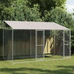 vidaXL Hondenbench Zilver 400 x 200 x 256 cm Gegevens staal, Dieren en Toebehoren, Verzenden, Nieuw