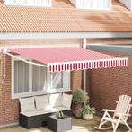 vidaXL Handmatig Uittrekbaar Ligbed Rood en Wit Gestreept, Tuin en Terras, Verzenden, Nieuw