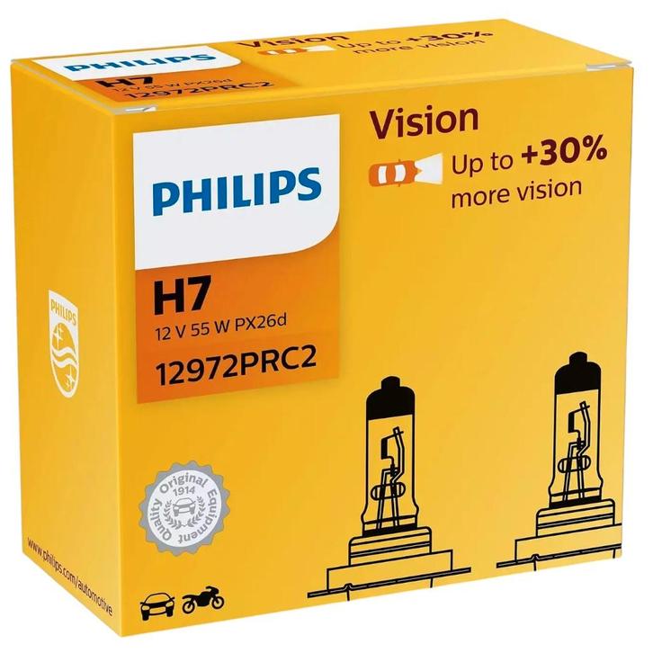 Philips H7 Vision 55W 12V 12972PRC2 Autolampen (2 stuks), Auto-onderdelen, Verlichting, Nieuw, Verzenden