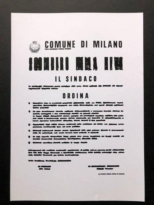 Emilio Isgrò (1937) - Il sindaco ordina, Antiquités & Art, Antiquités | Autres Antiquités