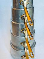 BHV PARIS - Set van vijf vintage Franse aluminium kookpannen