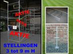 steigers 3 tot 9 m hoog x 2,85 m L x 1,25 m B - stellingen