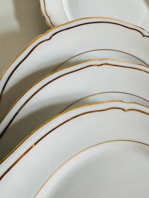 Porcelaines de COULEUVRE - Service à dessert (12) - “, Antiek en Kunst, Curiosa en Brocante