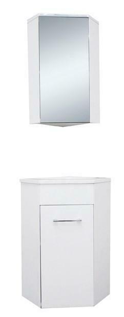 Lena hoek-fonteinkast + wast. en spiegelk. 500x850x250 wit, Doe-het-zelf en Bouw, Sanitair, Ophalen of Verzenden