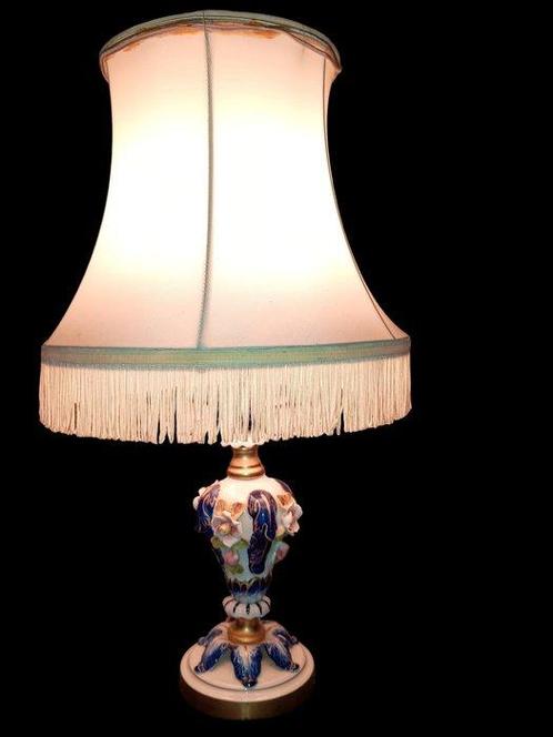 Lampe de table - Cuivre, Porcelaine - lampe de table en, Antiek en Kunst, Curiosa en Brocante