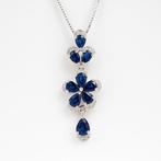 Zonder Minimumprijs - Halsketting Verguld Saffier - Topaas -, Nieuw