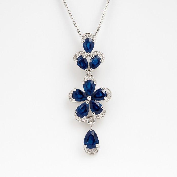 Zonder Minimumprijs - Halsketting Verguld Saffier - Topaas -, Handtassen en Accessoires, Kettingen