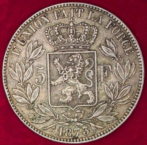 België. Leopold II. 5 Francs 1873  (Zonder Minimumprijs), Postzegels en Munten, Munten | Nederland