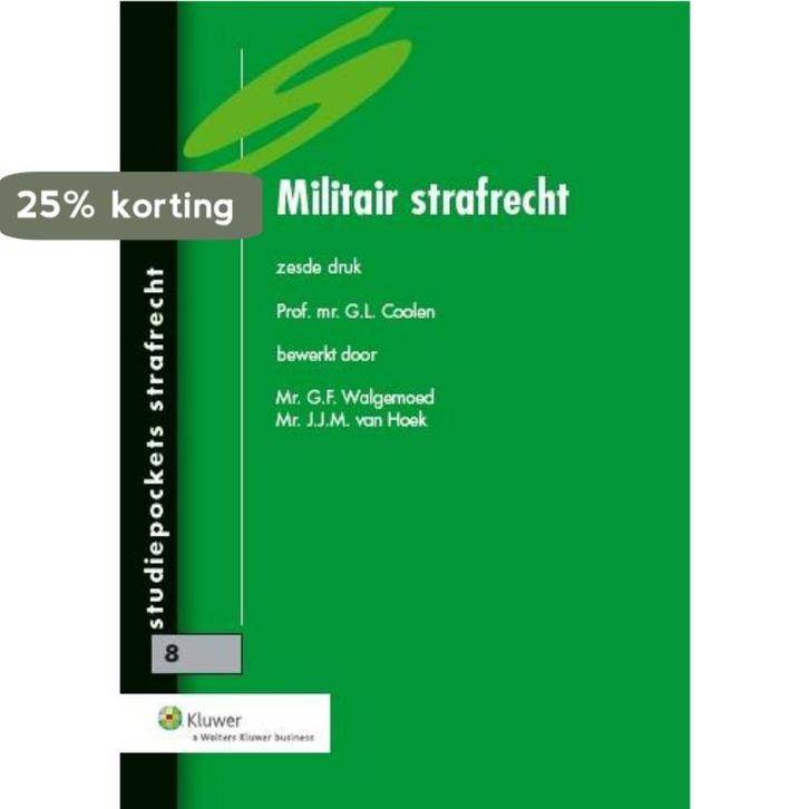 Militair strafrecht / Studiepockets strafrecht / 8, Boeken, Wetenschap, Zo goed als nieuw, Verzenden